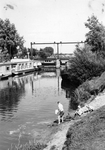 837982 Gezicht op de stuw in het Valleikanaal bij Amersfoort.